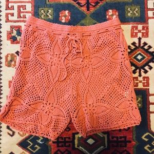 FREE PEOPLE crochet shorts